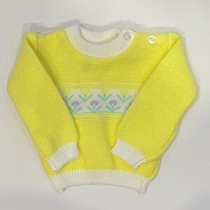 Yellow and White Baby Sweater